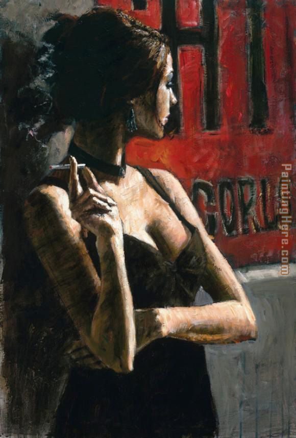 THE RED SIGN painting - Fabian Perez THE RED SIGN art painting